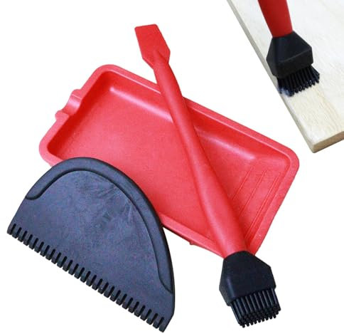 Goowafur Accessoires de Colle pour Le Travail du Bois, Ensemble Pinceau à Colle et Plateau applicateur de Colle, Kit Complet de Colle Silicone pour Les et Amateurs de menuiserie