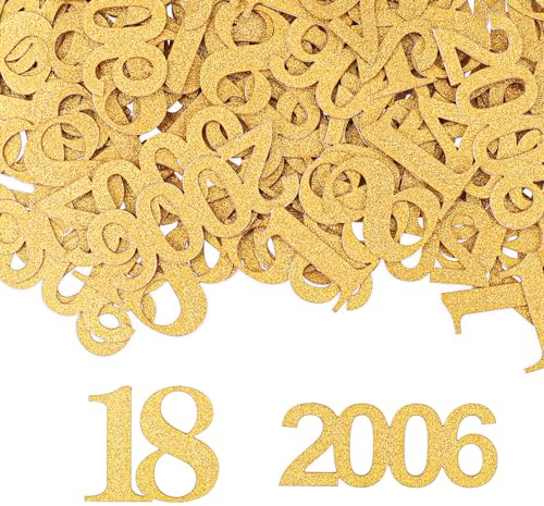 GoldRock Konfetti 18. Geburtstag Mädchen Junge Deko Groß 3-5cm, Konfetti 18 Geburtstag Deko Gold,100 Stk Tischdeko Geburtstag 18 Jahre Geburtstag 2006,Deko 18. Geburtstag Streudeko, Geburtstagsdeko 18