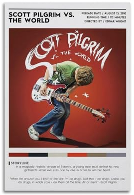 greb Scott Pilgrim Film-Leinwand-Poster, Raumdekoration, ästhetisches Poster, künstlerisches Poster für Schlafzimmer, Wohnzimmer, Wände, 40 x 60 cm, ungerahmt