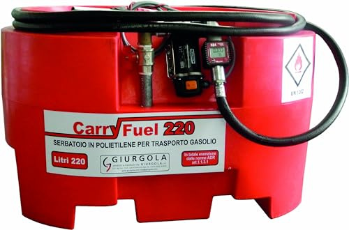 Giurgola Serbatoio polietilene per Gasolio Portatile mod 220 litri pompa 12 V 50 lt/min per Camion, Trattori, Imbarcazioni, Camper. Alta Qualità Made in Italy