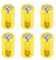 AEDIKO 6pcs 3 AA to 1 D Battery Adapters Holder 1.5V Output Case Box AA to D Battery Converter (Yellow)