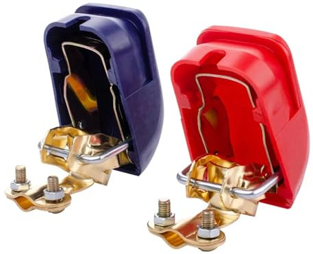 1 paio di connettori terminali positivi e negativi a sgancio rapido, morsetti batteria, terminali batteria montanti superiori