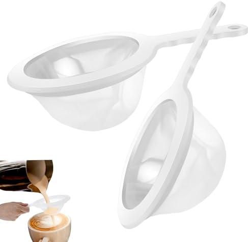2 Stück Küchensieb Kunststoff (120/200 Mesh) Extra Feinmaschiges Sieb Fein Nylonmaschen Feines Sieb mit Griff,Geeignet zum Filtern von Joghurt, Milchsäurewein und Honig
