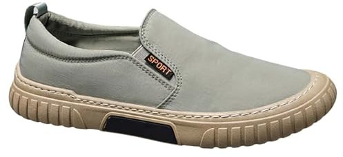 SRTUMEY Zapatillas de deporte para hombre, sin cordones, para caminar, de verano, de un solo pie, de lona, cómodas, transpirables, informales, color negro, para hombre, Green, 39 1/3 EU
