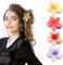 4 Pinza Pelo Flor, Pinzas Pelo Mujer Agarre Fuerte, Pinza Flor para Cabello Grueso y Fino, Pinzas de Acrílico Antideslizantes, Pinza Pelo Flor Hawaiana(4 colores)