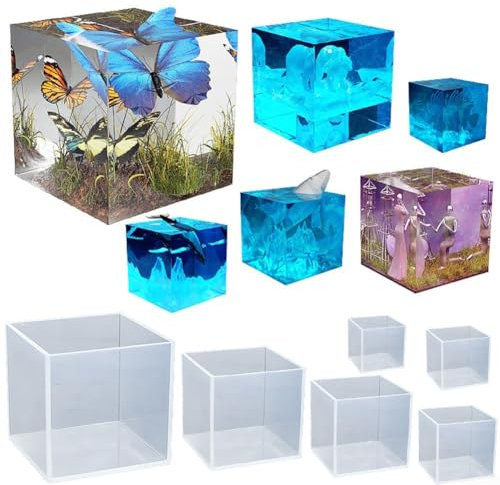 Moule en silicone de style cube pour décorations transparentes (10 cm)
