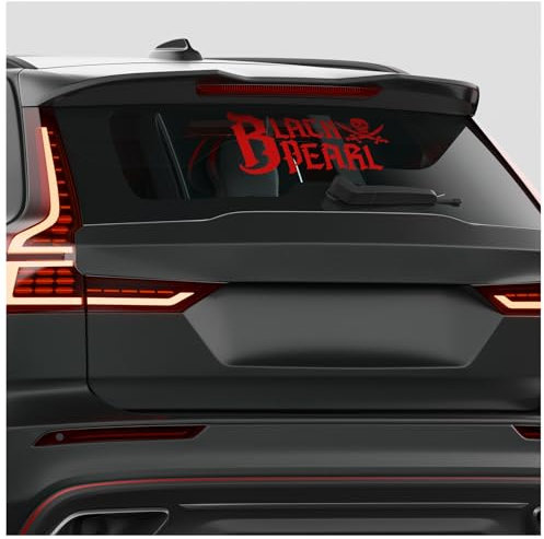 Finest Folia Frontscheibenaufkleber Black Pearl Schriftzug Aufkleber für Windschutzscheibe Heckscheibe Frontscheibe Auto Fahrzeug Dekor Sticker FS142 (Karminrot, Außenklebend)