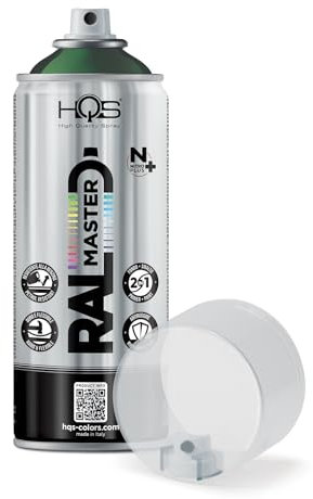 HQS RAL MASTER Bombe de peinture en aérosol 400 ml Nitro Couleurs Ral (6, Ral 6005 Vert Mousse brillante)