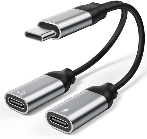 OLKIEQZ Double USB C Adaptateur Répartiteur 60 W(Musique Charge 2-en-1) Type C vers 2 Type C, Compatible avec 16/15/Samsung Galaxy/Google Pixel et Autres appareils USB-C