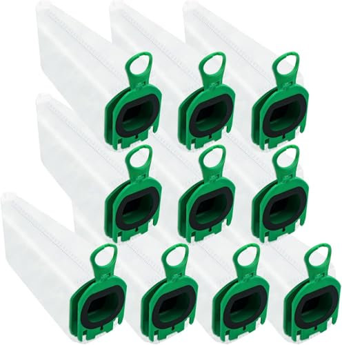 10 Stück Staubsaugerbeutel für Vorwerk Kobold VB100, Filtertüten Ersatz Beutel Zubehör mit 2 Motorfiltern 2 Bürsten, Staubbeutel Ersatzteilzubehör Kompatibel für Kobold VB100 Akku-Staubsauger