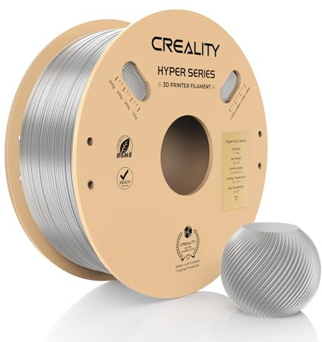 Creality PETG Filament,Hyper PETG 1.75 mm 3D Druckerfilament mit 30–600 mm/s, Maßgenauigkeit +/- 0,02 Pappspule (2,2 lbs), Passend für Die Meisten FDM 3D Drucker transparent 1KG