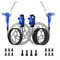 Disc Brake Kit with 2 Piston Hydraulic Calipers and 800mm Front Hose, 1400mm Rear Hose for Biking (Blue)