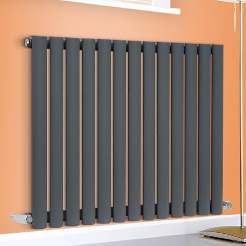 Horizontal Vertical Designer Radiator Oval Column White Anthracite Tall Upright Rads (Single - 600 x 840mm, Anthracite)