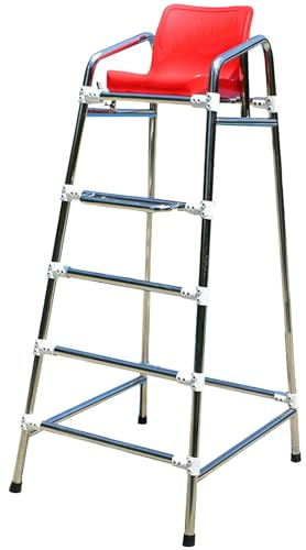 Sillas altas para salvavidas, silla alta para salvavidas para piscina, playa y parque acuático, sillas de árbitro de competición de natación comercial de acero inoxidable, escalera salvavidas para m