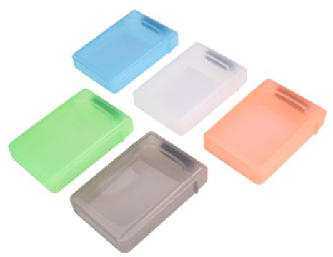 DOITOOL 5pcs Gadget Case for Hard Drives Ssd Enclosure Organizer Plastic Storage Box Label