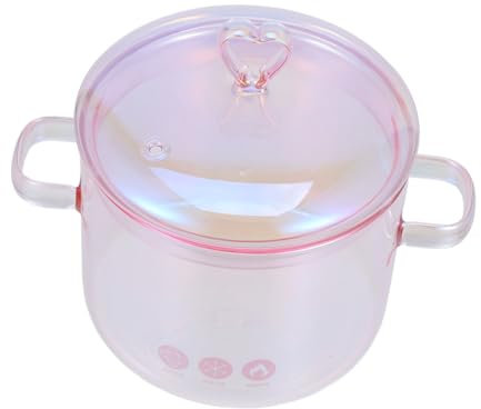 Olla de Vidrio para Estofado Tapa Doble Asa 2 para Cocinar Fideos Sopa y Utensilio de Cocina Casa