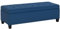 HOMCOM Sitzbank, Polsterbank mit Stauraum, Bettbank mit Deckel, Leinenoptik, Truhenbank, Aufbewahrungsbank für Wohnzimmer, Schlafzimmer, Blau, 125 x 49 x 41,5 cm