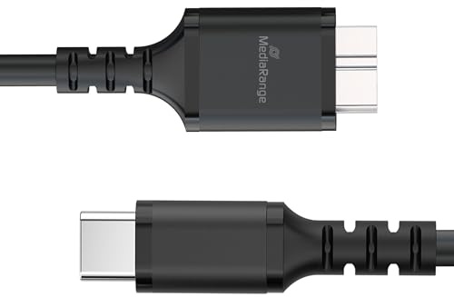 MediaRange USB Micro-B auf USB-C 50 cm Schwarz | Laden & Daten | 50 cm | für Smartphones & Tablets