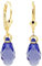 Ohrringe Gold Lila Tropfen Marken Kristalle Silberschmuck vergoldet Tansanite NOBEL SCHMUCK
