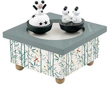 Trousselier - Mädchen & Panda - Tanzende Musikbox - Spieluhr - Ideales Geburtsgeschenk - 2 abnehmbare Figuren - Einfache Bedienung - Musik Dornröschen von Tchaikovsky - Farbe grün