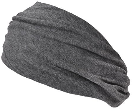 CHARM Bio Baumwolle Stirnband Damen - Yoga Haar Band Headband Made In Japan Dunkelgrau