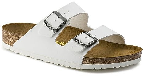 BIRKENSTOCK Arizona Leder-Sandalen unisex, (Weiße Birko-Flor), 9-9.5 Women/7-7.5 Men