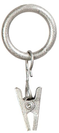 Kenney Petit Window Curtain Clip Rings, Pewter, 14 count (pack of 1)