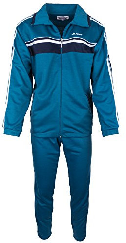 Paris Herren Baumwolle Jogginganzug - Stahlblau, Groesse: L