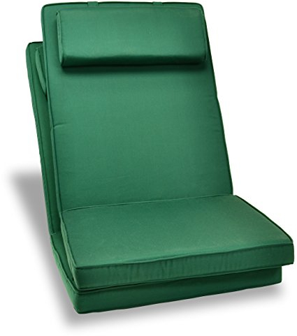 Nexos Divero Sitzauflage Stuhlkissen Sitzpolster 2er-Set für Gartenmöbel wie Hochlehner Gartenstuhl Campingstuhl Klappstuhl – bequem hochwertig robust - grün