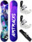 AIRTRACKS Damen Snowboard Set High M Carbon Lady Rocker 140 - Snowboard Bindung Master W M - SB Bag