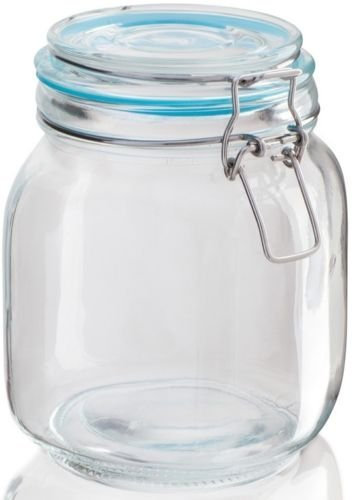 Sabichi Bocaux hermétiques en verre avec couvercle à clipser Parfait pour les pâtes Petits à très grands modèles, Verre, 900ml