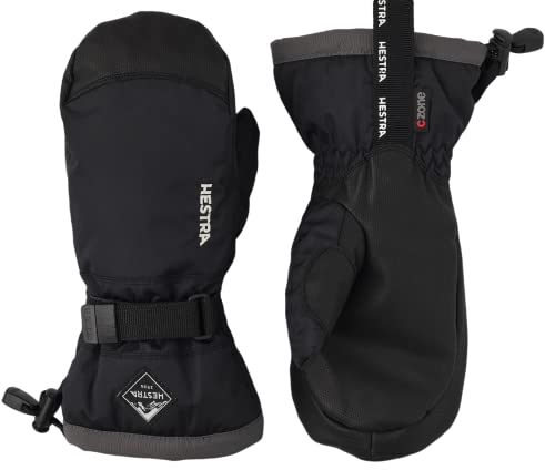 Hestra Youth Gauntlet Wasserdichter CZone Junior/Kinder Fäustling, Schwarz/Drk Grey, 5