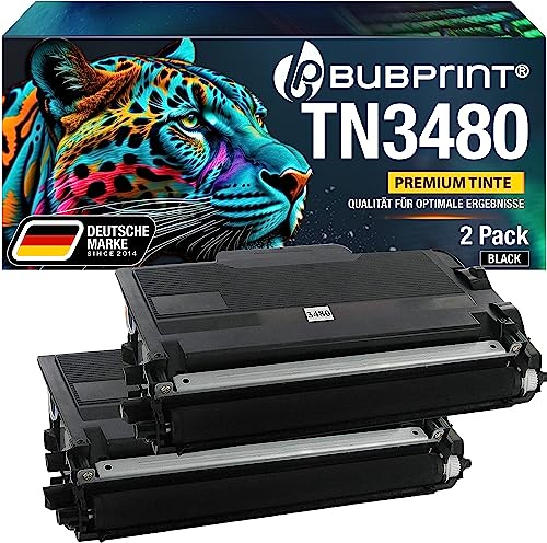 Bubprint 2 Toner kompatibel als Ersatz für Brother TN3480 für HL-L5100DN HL-L5100DNT HL-L5100DNTT MFC-L5750DW HL-L5200DW HL-L5000D MFC-L5700DN HL-L6400DWT DCP-L5500DN HL-L6300DW MFC-L6800DW