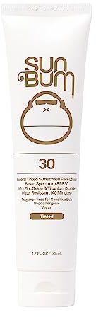 Sun Bum Mineral LSF 30 getönte Sonnenschutz-Gesichtslotion, vegan und rifffreundlich (Octinoxat- und Oxybenzon-frei), breites Spektrum, natürlicher Sonnenschutz mit UVA/UVB-Schutz, 50 ml