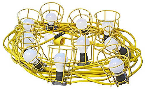 Faithfull FPPSLFESTLED 10 110v LED Bulb Festoon Light Set on 22M Arctic Cable (plus 3M to plug)