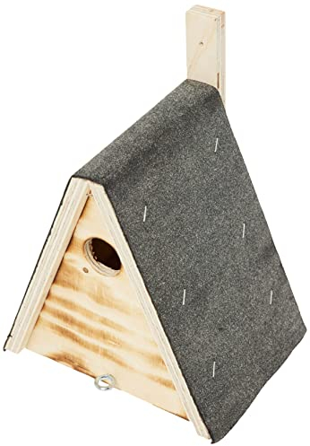 Dehner Natura Premium Wildvogel Nistkasten Falco, Vogelhaus / Vogelnistkasten für Wildvögel, robust, ca. 19 x 24 x 16 cm, aus FSC - zertifiziertem Kiefernholz, grau