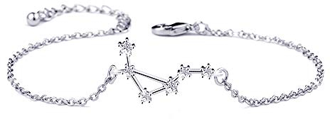 BOCHOI Waage Sternzeichen Armbänder für Damen Mädchen, Mama Tochter - Freundin Geschenk Geburtstag Armband, Silber