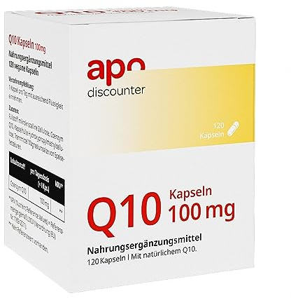 apodiscounter Coenzym Q10-120 vegane Kapseln - Hochwertiges Ubichinon - natürliches CoQ10 - Apothekenqualität