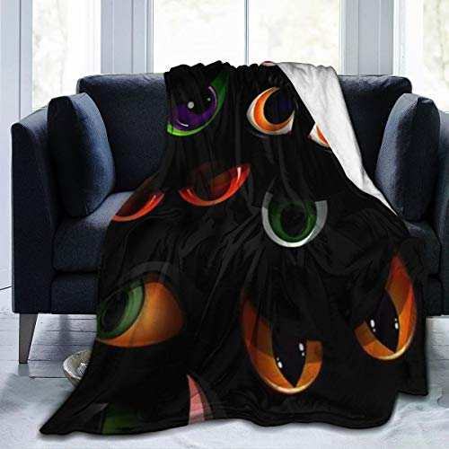 NOLYXICI Soft Fleece Überwurfdecke,Cartoon Augen Beast Devil Monster Animals Augäpfel von wütenden oder beängstigenden Ausdrücken Evil Eyebrow,Home Hotel Bed Couch Sofa Überwurfdecken,120x150cm