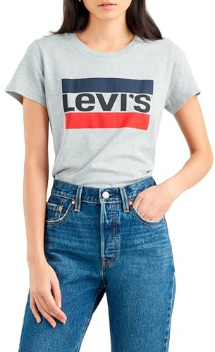 Levi's Damen The Perfect Tee T-Shirt,Sportswear Logo Heather Grey,M