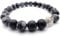 Reiki Schneeflocken-Obsidian Edelstein Armband im Schmuckbeutel