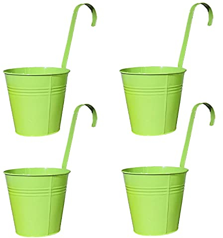 Geschenkestadl Hängetöpfe Ø 16 cm Übertopf Blumentopf 4 Stück (Grün)