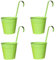 Geschenkestadl Hängetöpfe Ø 16 cm Übertopf Blumentopf 4 Stück (Grün)