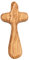 Fritz Cox Holzkreuz aus Olivenholz | Handkreuz und Handschmeichler | kleines Holzkreuz | auch als Sterbekreuz | auf Geschenkkarte | handgefertigt | schöne Maserung (7cm)