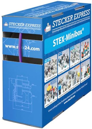 STEX24 Schrumpfschlauch 2:1, Minibox mit 25,0m, violett 3,2/1,6mm, 1/8 Zoll, WSB2 Schrumpftemperatur mind. 70°C, vollständig bei mind. 100°C - 1 Stück