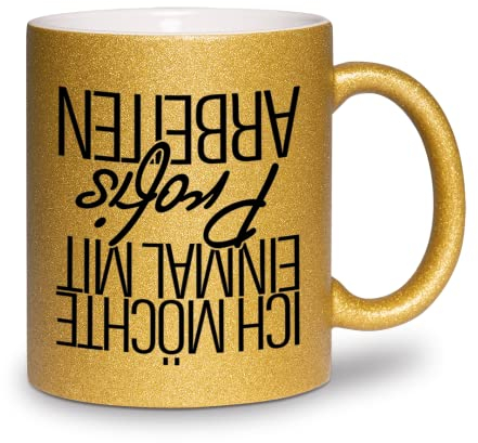 glitzertassen.de® | Einmal mit Profis arbeiten | Tasse mit Glitzer | Geschenkidee (Gold)