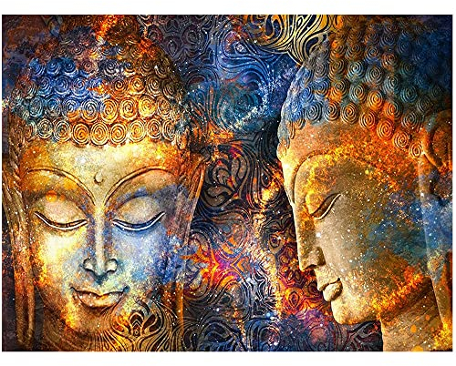 Juego de pintura de diamantes cuadrados buda 50x40cm cuadros diamantes 5d para hacer pintar por numeros punto cruz kit completo niños square diamond painting accesorios manualidades para adultos