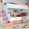 Marlux-Meble Hochbett Kinderbett JSM-3 mit Treppe 80x190 + 120x190 Matt Kinderbetten Funktionsbett Etagenbett Stockbett Kinderhochbett Jugendhochbett (Rosa Matt)