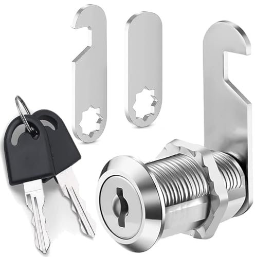 Litensh Security Mailbox Lock with Different Keys, Letter Post Box Locks, Cabinet Drawer Cam Cupboard Toolbox Door Furniture Locker Lock Come with 2 Different Plates,35MM