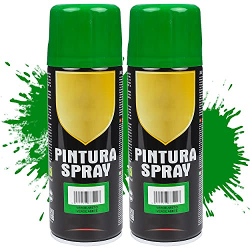 Etrexonline Pintura Spray Multicolor Profesional 400ml Adecuado Metal Madera y Plástico - Color Verde Abeto (Paquete de 2)